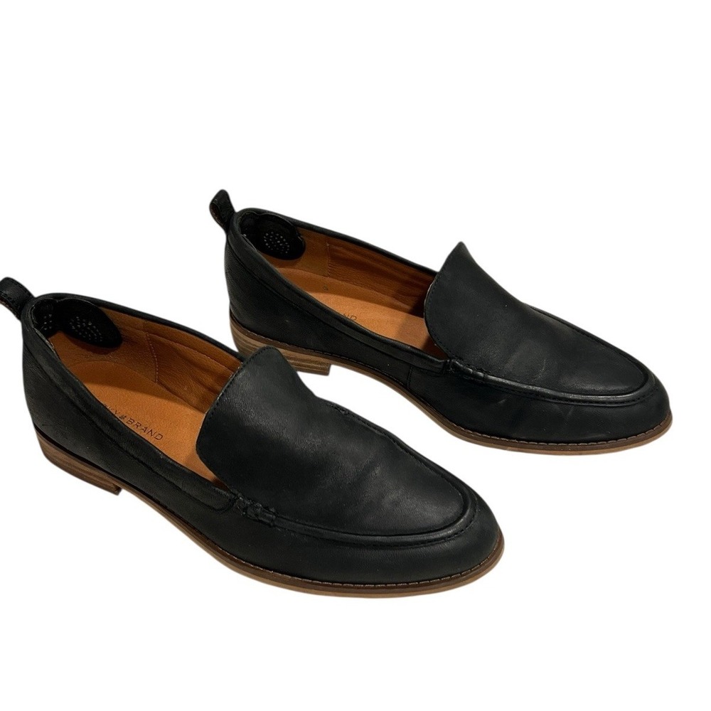Lucky Brand Black Leather Loafers Women's Size 9‎ Flats Shoes